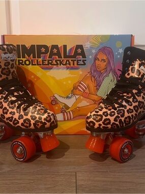 Impala Women's Leopard Print Roller Skates - Pink & Black